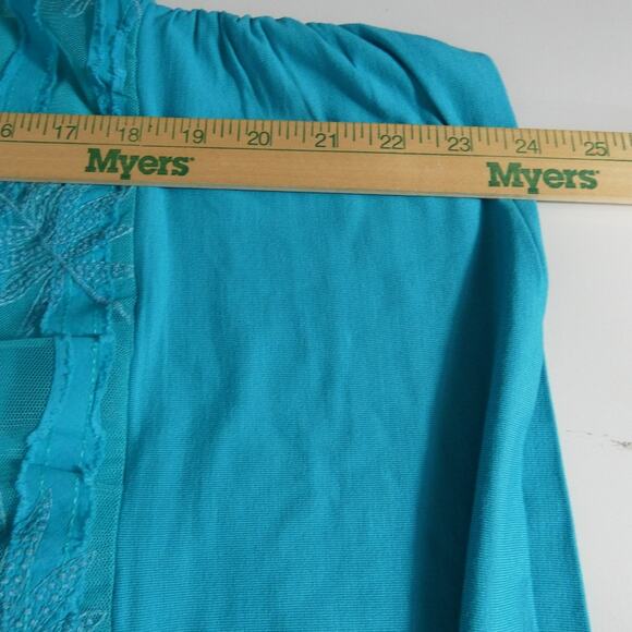 Chico's 1 Touch Of Cool Leafy Overlay Banded Sheer Boho Preppy NWT - Picture 5 of 9